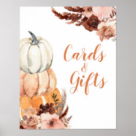 Póster Tarjetas de Baby Shower y regalos de la Calabaza d