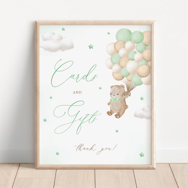 Póster Tarjetas de Baby Shower y regalos verdes de Teddy  (Subido por el creador)