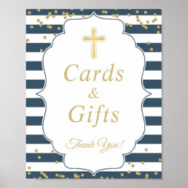 Póster Tarjetas de bautismo y regalos Rótulo Purpurina de