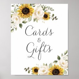Póster Tarjetas de boda de girasoles vegetación floral Re