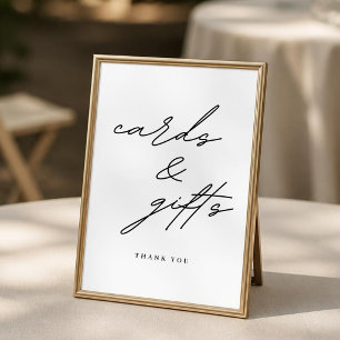 Póster Tarjetas de boda minimalistas y cartel de señaliza