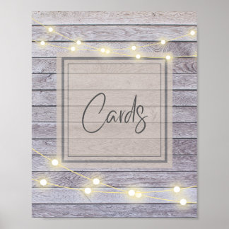 Póster Tarjetas de boda rústica de campo o señaligen para