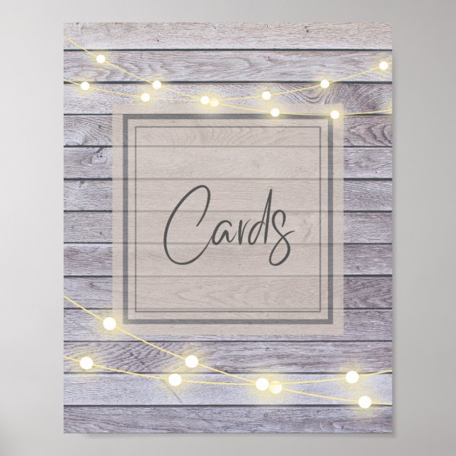 Póster Tarjetas de boda rústica de campo o señaligen para (Frente)