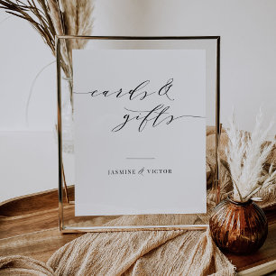 Póster Tarjetas de boda y cartel de papel para mesa de re