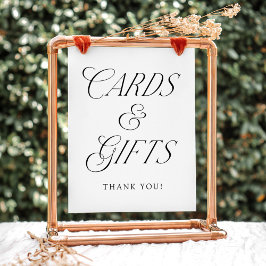 Póster Tarjetas de boda y letrero de regalos de tipografí