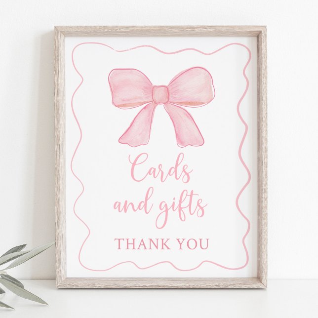 Póster Tarjetas de Bow rosadas y regalos Rótulo de cumple (Subido por el creador)