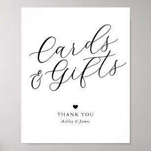 Póster Tarjetas de Caligrafía y Regalos de Boda Elegantes