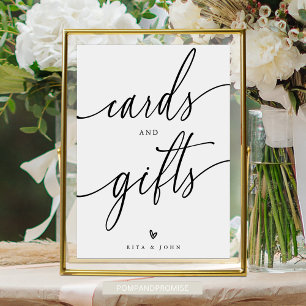 Póster Tarjetas de caligrafía y Rótulo Boda de regalo fav