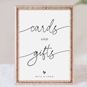 Póster Tarjetas de caligrafía y Rótulo Boda de regalo fav