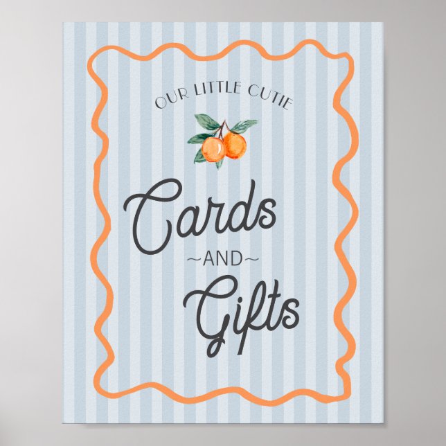 Póster Tarjetas de Citrus Cutie Azules (Frente)