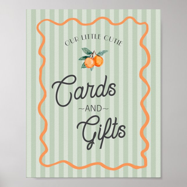 Póster Tarjetas de Citrus Cutie Verdes y Regalos (Frente)
