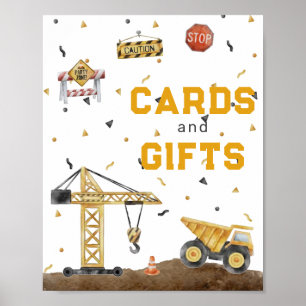 Póster Tarjetas de construcción y regalos de color agua d