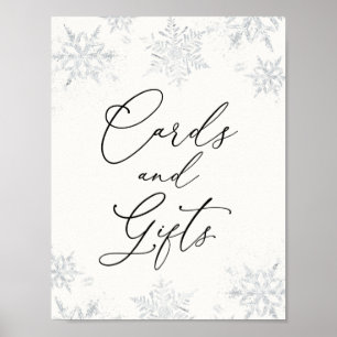 Póster Tarjetas de copo de nieve y Poster de regalos