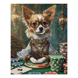 Póster Tarjetas de cuenta, Steampunk Chihuahua