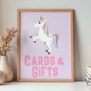 Póster Tarjetas de cumpleaños de unicornio mágico para ni