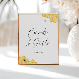 Póster Tarjetas de ducha de novia Bee Honeycomb