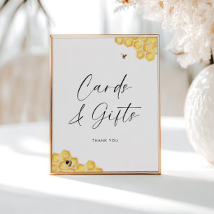 Póster Tarjetas de ducha de novia Bee Honeycomb