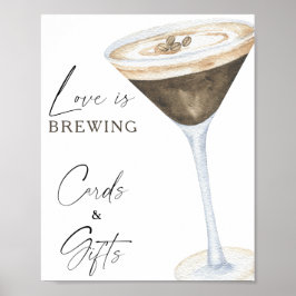 Póster Tarjetas de ducha de novia Espresso Martini