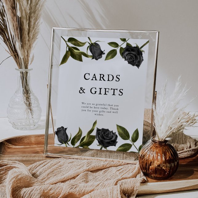 Póster Tarjetas de ducha de novia gótica blanca y Rótulo  (Subido por el creador)