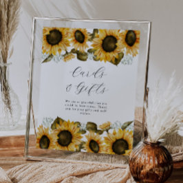 Póster Tarjetas de ducha de novia y Rótulo de regalos