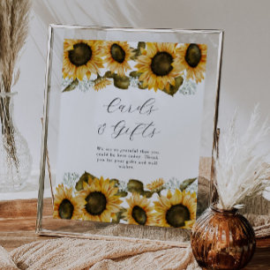 Póster Tarjetas de ducha de novia y Rótulo de regalos