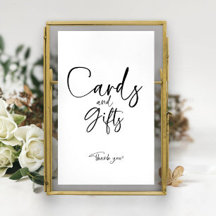 Póster Tarjetas de ducha de novia y Rótulo de regalos