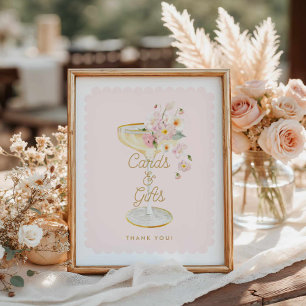 Póster Tarjetas de ducha de novias y regalos