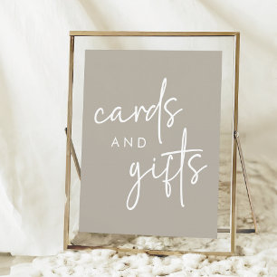 Póster Tarjetas de ducha Minimalistas y regalos para las