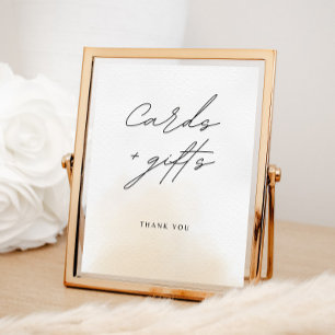 Póster Tarjetas de ducha nupciales mínimas y Rótulo de re