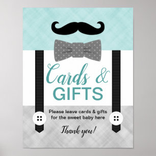 Póster Tarjetas de ducha para niños y regalos con signo d