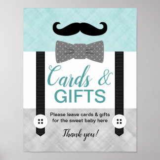 Póster Tarjetas de ducha para niños y regalos con signo d