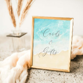 Póster Tarjetas De Ducha Y Regalos De Verano En La Playa