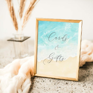 Póster Tarjetas De Ducha Y Regalos De Verano En La Playa