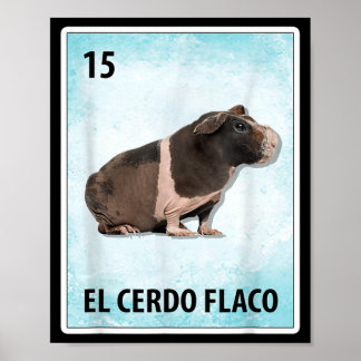 Póster Tarjetas de El Cerdo Flaco Mexican Skinny Pig