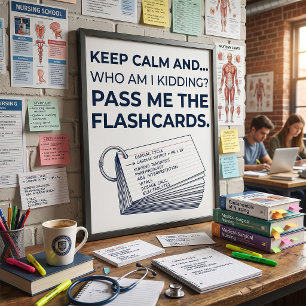 Póster Tarjetas de estudio divertidas para estudiantes de