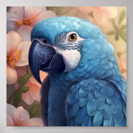 Póster Tarjetas de felicitación Blue Parrot