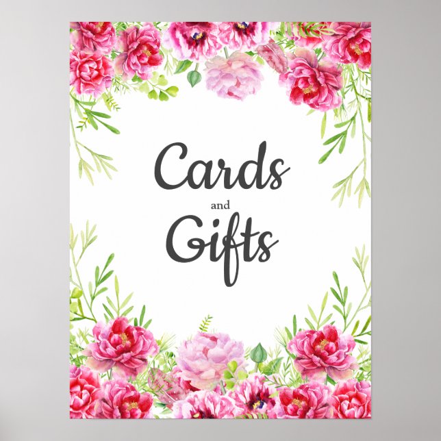 Póster Tarjetas de fiesta de cumpleaños blancas con hojas (Frente)