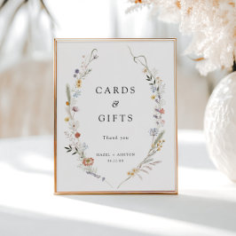 Póster Tarjetas de flores silvestres y regalos de tierra