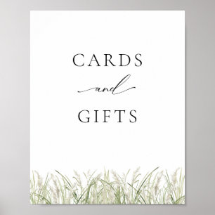 Póster Tarjetas de gramaje y regalos de pampas en la play