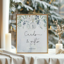 Póster Tarjetas de invierno elegantes y cartel de regalos