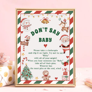 Póster Tarjetas de juego Baby Shower "No digas bebé" para