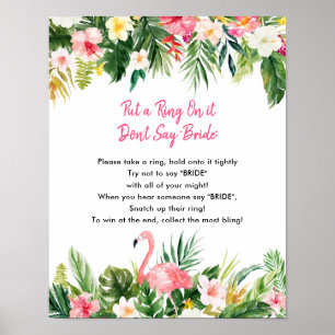 Póster Tarjetas de juego Tropical Bridal Shower Ring