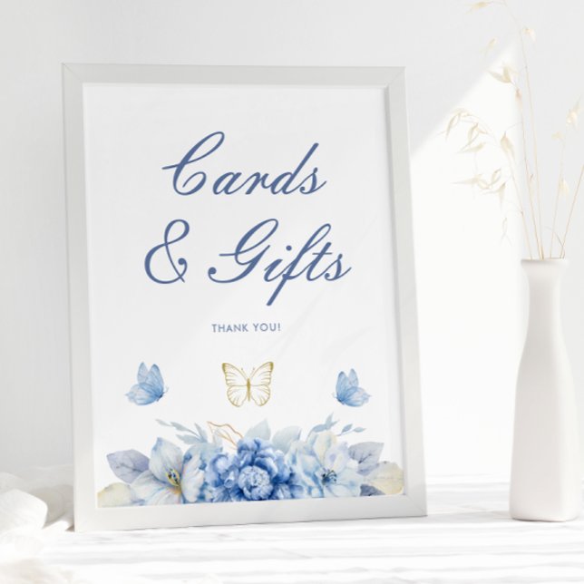 Póster Tarjetas de mariposa azul y regalos (Subido por el creador)