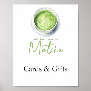 Póster Tarjetas de Matcha Latte y regalos para baby showe
