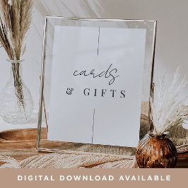 Póster Tarjetas de matrimonio y regalos con escritura Min