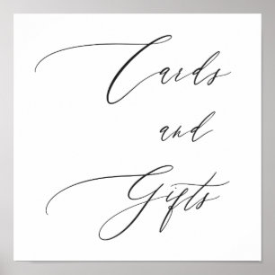 Póster Tarjetas de matrimonio y regalos de caligrafía sim