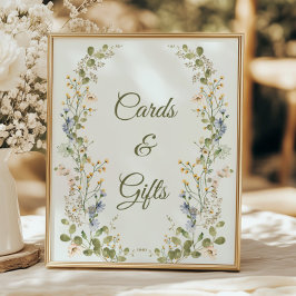 Póster Tarjetas de matrimonio y regalos de flores silvest