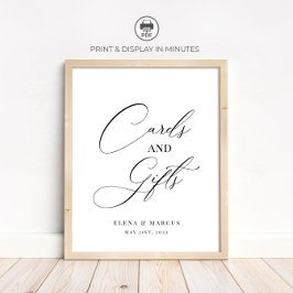 Póster Tarjetas de matrimonio y regalos Rótulo elegante m