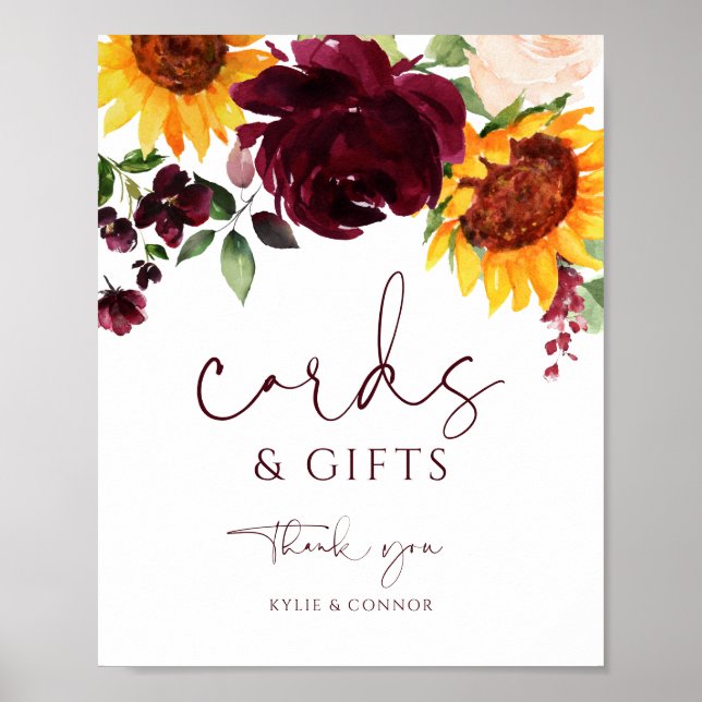 Póster Tarjetas de matrimonio y regalos Rótulo Rosa de gi (Frente)