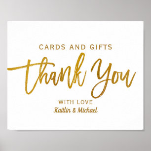 Póster Tarjetas de matrimonio y regalos tipografía 8x10